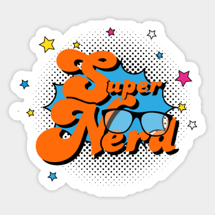 Super Nerd Comic Book Style Sticker